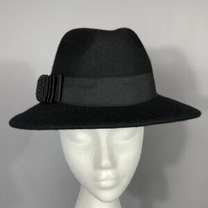 Black 100% Wool Fedora